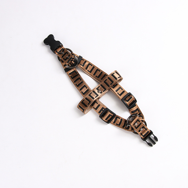 Нашийник за кучета Луксозен дизайнерски кафяв колан за кученце Ракла Комплект каишки за малки кучета Артикули за домашни любимци Аксесоари