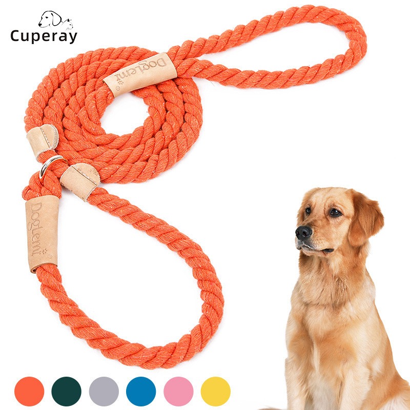 Pamučna ogrlica s povodcem za pse, povodac za treniranje srednjeg i velikog psa, povodac za pse, kožna zaštita od klizanja P lanac Povodac za kućne ljubimce Udoban