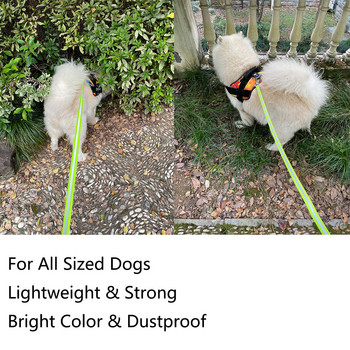 2 M 3M Candy Color Outdoor Dirtproof Easy Clean Αδιάβροχο ανακλαστικό νυχτερινό λαμπερό επίπεδο λουρί σκύλου με επίστρωση PVC για κατοικίδια όλων των μεγεθών