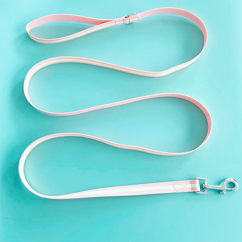 2 M 3M, culoare bomboană, în aer liber, rezistent la murdărie, ușor de curățat, impermeabil, reflectorizant, strălucitor de noapte, acoperit cu PVC, lesă plată pentru câini pentru animale de companie de toate dimensiunile