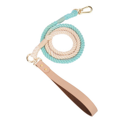 Colier de guler degradat țesut manual pentru câini, multifuncțional, frânghie pentru exterior, lesă pentru câini, rotund din bumbac, plumb pentru câini, produse pentru animale de companie