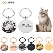 Etichete personalizate pentru nume pentru câini, etichetă de identificare pentru cățeluș personalizat, guler gravat pentru câini, plăcuță de identificare, accesorii pentru breloc anti-pierdere