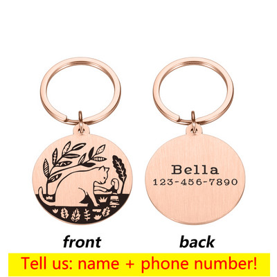 Etichete personalizate pentru nume pentru câini, etichetă de identificare pentru cățeluș personalizat, guler gravat pentru câini, plăcuță de identificare, accesorii pentru breloc anti-pierdere