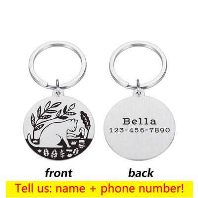 Etichete personalizate pentru nume pentru câini, etichetă de identificare pentru cățeluș personalizat, guler gravat pentru câini, plăcuță de identificare, accesorii pentru breloc anti-pierdere