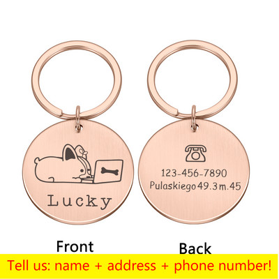 Etichete personalizate pentru câini pisici gravate pisică câine cățeluș personalizat ID-ul pentru numele animalului de companie Etichetă cu pandantiv Accesorii pentru animale de companie Dropshipping