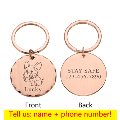 Etichete de identificare personalizate pentru câini, pisici, pentru animale de companie, gravate, pisică, cățeluș, nume, numere de identificare, guler pentru pisoi, etichetă pentru câine, pandantiv, accesorii pentru animale de companie