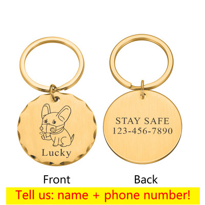 Etichete de identificare personalizate pentru câini, pisici, pentru animale de companie, gravate, pisică, cățeluș, nume, numere de identificare, guler pentru pisoi, etichetă pentru câine, pandantiv, accesorii pentru animale de companie