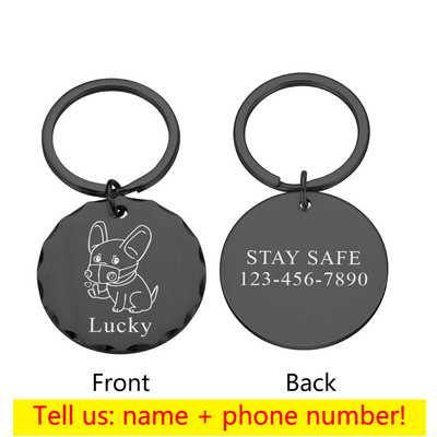 Etichete de identificare personalizate pentru câini, pisici, pentru animale de companie, gravate, pisică, cățeluș, nume, numere de identificare, guler pentru pisoi, etichetă pentru câine, pandantiv, accesorii pentru animale de companie
