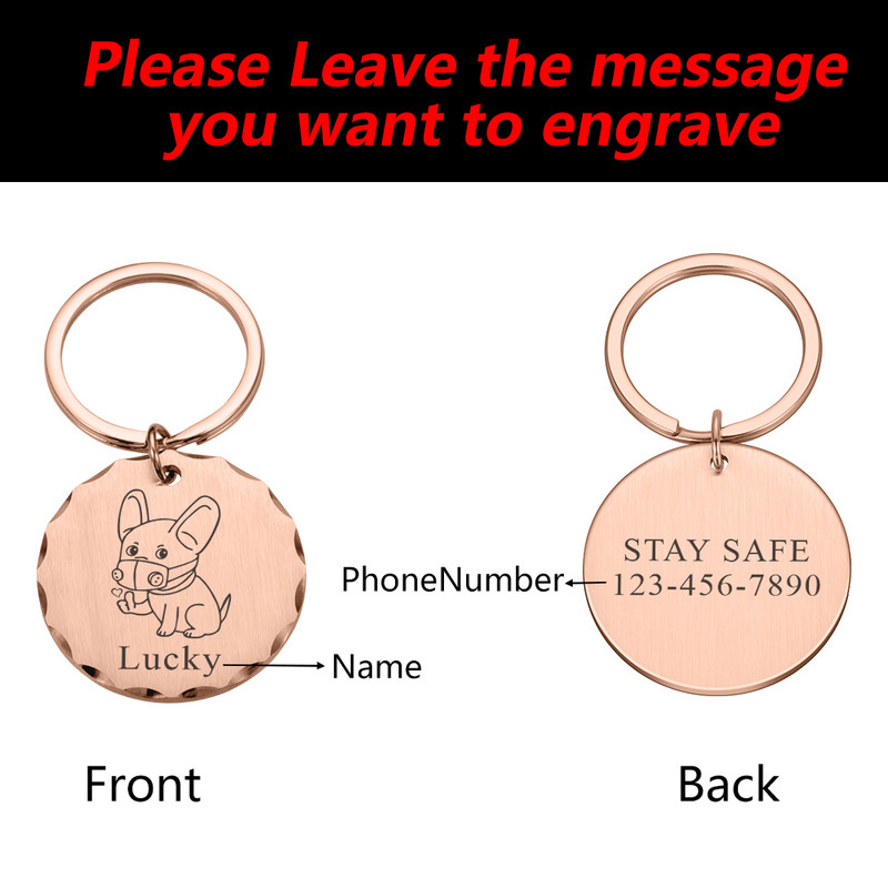 Etichete de identificare personalizate pentru câini, pisici, pentru animale de companie, gravate, pisică, cățeluș, nume, numere de identificare, guler pentru pisoi, etichetă pentru câine, pandantiv, accesorii pentru animale de companie