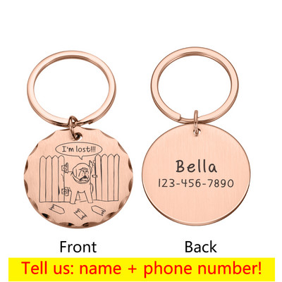Etichete de identificare personalizate anti-pierdute pentru animale de companie, gofrare pentru câine de companie, guler pentru pisici, etichetă cu nume de pandantiv pentru câini, etichetă de identificare gravată, accesorii personalizate pentru câini
