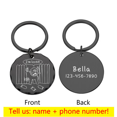 Etichete de identificare personalizate anti-pierdute pentru animale de companie, gofrare pentru câine de companie, guler pentru pisici, etichetă cu nume de pandantiv pentru câini, etichetă de identificare gravată, accesorii personalizate pentru câini