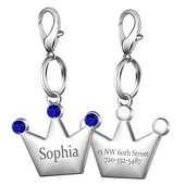 Etichete personalizate pentru câini, pisică, cățeluș, ID pentru animale de companie, guler, etichetă cu pandantiv, accesorii pentru animale de companie, coroană de cristal, bijuterii pentru animale de companie, gravare cu laser, dropship