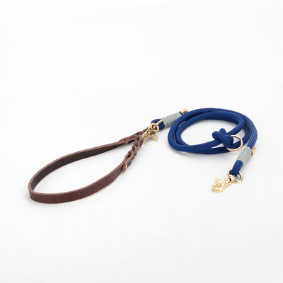 Najlonski povodnik za pse, podesivi višenamjenski povodnik/P povodac s kožnom ručkom Snažan i izdržljiv za šetanje i treniranje pasa