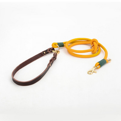 Najlonski povodnik za pse, podesivi višenamjenski povodnik/P povodac s kožnom ručkom Snažan i izdržljiv za šetanje i treniranje pasa