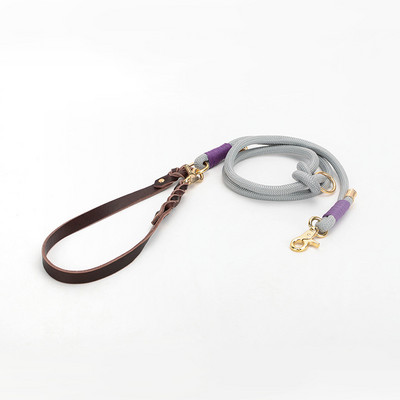 Najlonski povodnik za pse, podesivi višenamjenski povodnik/P povodac s kožnom ručkom Snažan i izdržljiv za šetanje i treniranje pasa