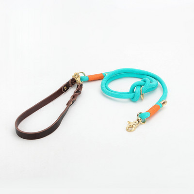 Najlonski povodnik za pse, podesivi višenamjenski povodnik/P povodac s kožnom ručkom Snažan i izdržljiv za šetanje i treniranje pasa