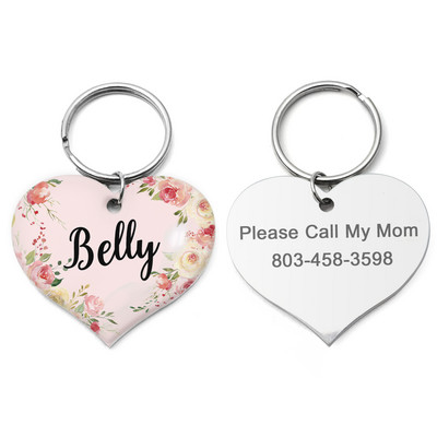Etichetă personalizată pentru câine Etichetă personalizată cu inimă pentru câine Etichetă personalizată pentru zgarda pentru câine Cadou pentru cățeluș Nou Accesorii pentru câini Guleră Etichetă pentru câine anti-pierdere