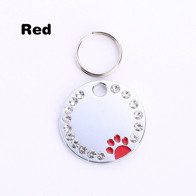 Pseća oznaka Ogrlica za šapu Ogrlica za kućne ljubimce ID mačke Privjesak za ključeve Metalni lanac s kamenčićima Privjesak s ugraviranim imenom