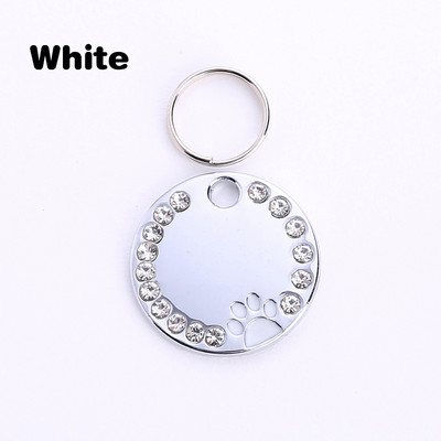 Pseća oznaka Ogrlica za šapu Ogrlica za kućne ljubimce ID mačke Privjesak za ključeve Metalni lanac s kamenčićima Privjesak s ugraviranim imenom