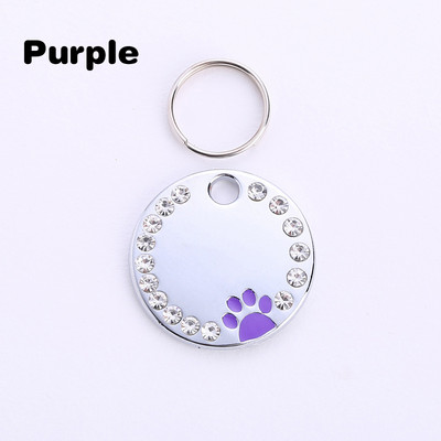 Pseća oznaka Ogrlica za šapu Ogrlica za kućne ljubimce ID mačke Privjesak za ključeve Metalni lanac s kamenčićima Privjesak s ugraviranim imenom