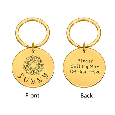 Etichetă de identificare pentru câini pentru animale de companie, personalizată, cățeluș, pisică, pisicuță, accesorii pentru zgarda pentru câini, etichetă cu mesaj pentru numele câinelui, etichetă personalizată din oțel inoxidabil pentru animale de compani