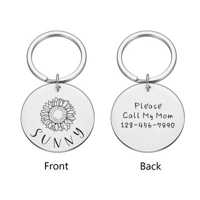 Etichetă de identificare pentru câini pentru animale de companie, personalizată, cățeluș, pisică, pisicuță, accesorii pentru zgarda pentru câini, etichetă cu mesaj pentru numele câinelui, etichetă personalizată din oțel inoxidabil pentru animale de compani