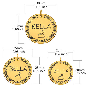 Персонализиран етикет за куче Персонализиран етикет за домашен любимец Кученце Котка ID етикет Аксесоари за нашийник за кучета Гравиран номер на име от неръждаема стомана за кучета Котки