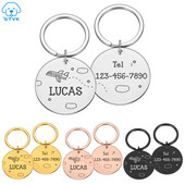 Etichetă personalizată de identificare pentru câini, cu gravură gratuită, guler pentru câini, farmec pentru animale de companie, etichete de identificare cu nume pentru câini, colier cu pandantiv, accesorii pentru cățeluși, gulere