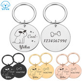 Zgardă cu nume de câine gravat gratuit Etichetă de identificare pentru câini Etichete de identificare personalizate pentru câini Guler pentru cățeluș Accesorii personalizate