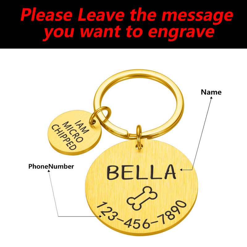 Isikupärastatud koera kassi ID silt Tasuta graveeritud koera kaelarihm Kutsika lemmiklooma ID nimi Lemmikloomad Aksessuaarid Ripats Aadress Kassipoja sildid lemmikloomale