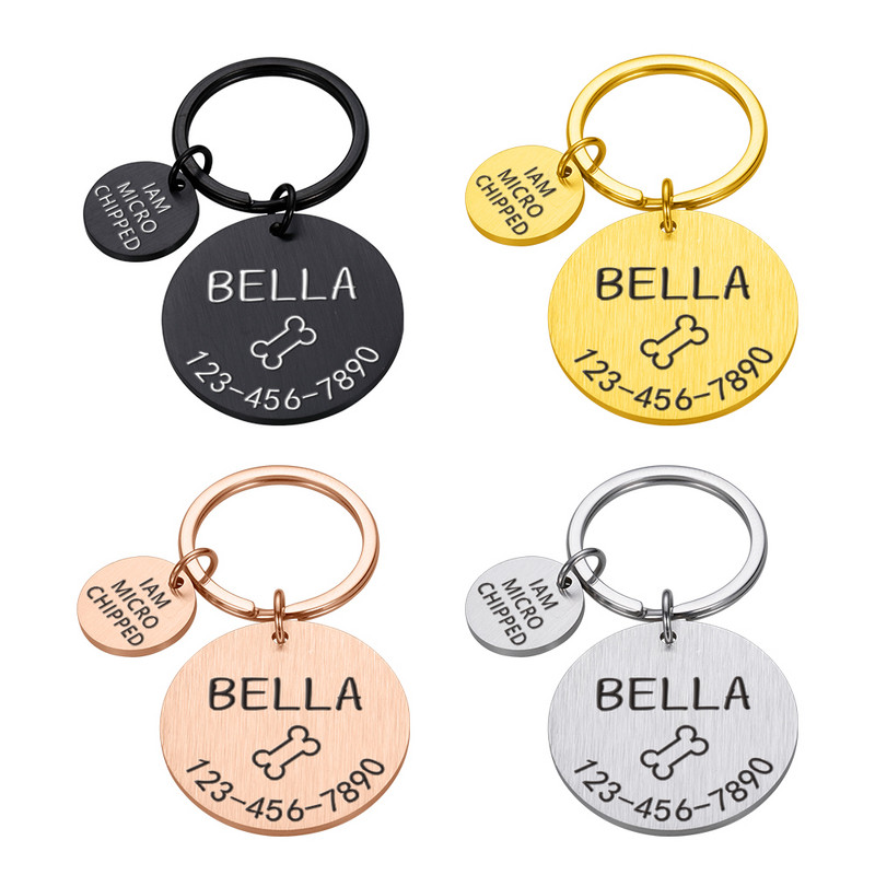 Isikupärastatud koera kassi ID silt Tasuta graveeritud koera kaelarihm Kutsika lemmiklooma ID nimi Lemmikloomad Aksessuaarid Ripats Aadress Kassipoja sildid lemmikloomale