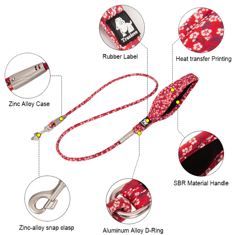 Winhyepet lesă de dresaj de câini cu mâner căptușit, durabil, alunecare, buldog, animal de companie, în aer liber, pentru cățeluși, câini mijlocii mari, dropshipping