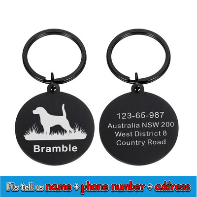 Nemokamai graviruojamas naminių gyvūnėlių antkaklis, suasmenintas šuns antkaklio ID etiketė, išgraviruotas šuniuko šuniuko raktų pakabuko pakabuko karolių priedai