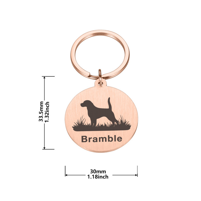 Nemokamai graviruojamas naminių gyvūnėlių antkaklis, suasmenintas šuns antkaklio ID etiketė, išgraviruotas šuniuko šuniuko raktų pakabuko pakabuko karolių priedai