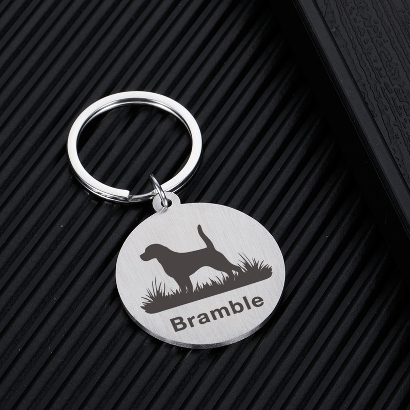 Nemokamai graviruojamas naminių gyvūnėlių antkaklis, suasmenintas šuns antkaklio ID etiketė, išgraviruotas šuniuko šuniuko raktų pakabuko pakabuko karolių priedai