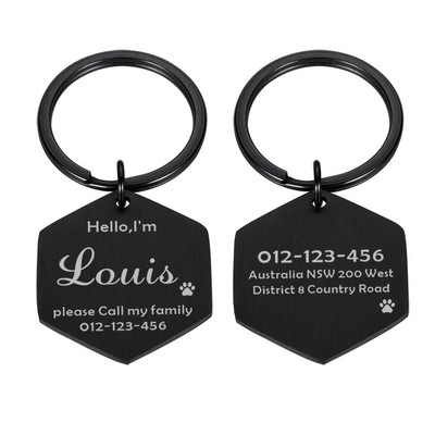 Δωρεάν χαρακτική ταυτότητα κατοικίδιων ετικέτες σκύλου Μπρελόκ Αξεσουάρ γιακά για σκύλους κατοικίδιων διακοσμητικά Κολάρα από ανοξείδωτο ατσάλι Προσαρμοσμένες ετικέτες για σκύλους