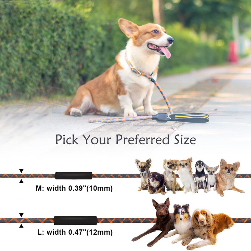 P Lanț de dresaj pentru câini guler de lesă anti-sufocare frânghie de nailon rezistentă pentru câini mari, mari, medii, mici, accesorii pentru plimbare produse