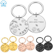 Gravura personalizată Etichete cu nume anti-pierdere pentru animale de companie, pisici, pisici, pisici, cățeluș, gulere din oțel inoxidabil, etichetă, guler pentru câini, pisici, plăcuță de identificare