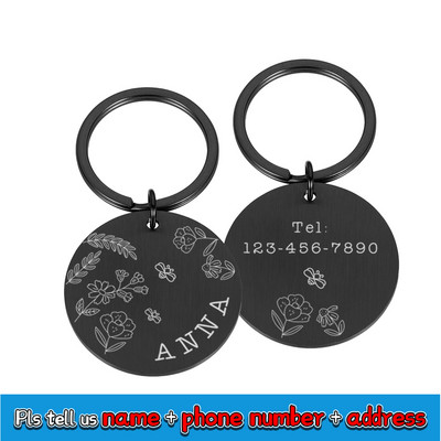 Gravura personalizată Etichete cu nume anti-pierdere pentru animale de companie, pisici, pisici, pisici, cățeluș, gulere din oțel inoxidabil, etichetă, guler pentru câini, pisici, plăcuță de identificare
