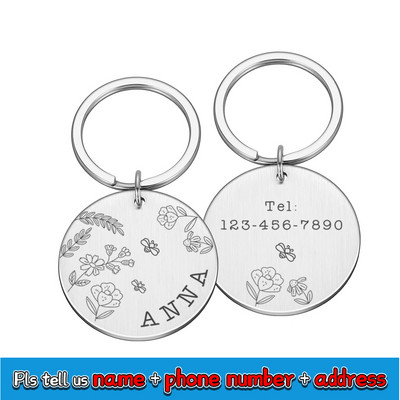 Gravura personalizată Etichete cu nume anti-pierdere pentru animale de companie, pisici, pisici, pisici, cățeluș, gulere din oțel inoxidabil, etichetă, guler pentru câini, pisici, plăcuță de identificare