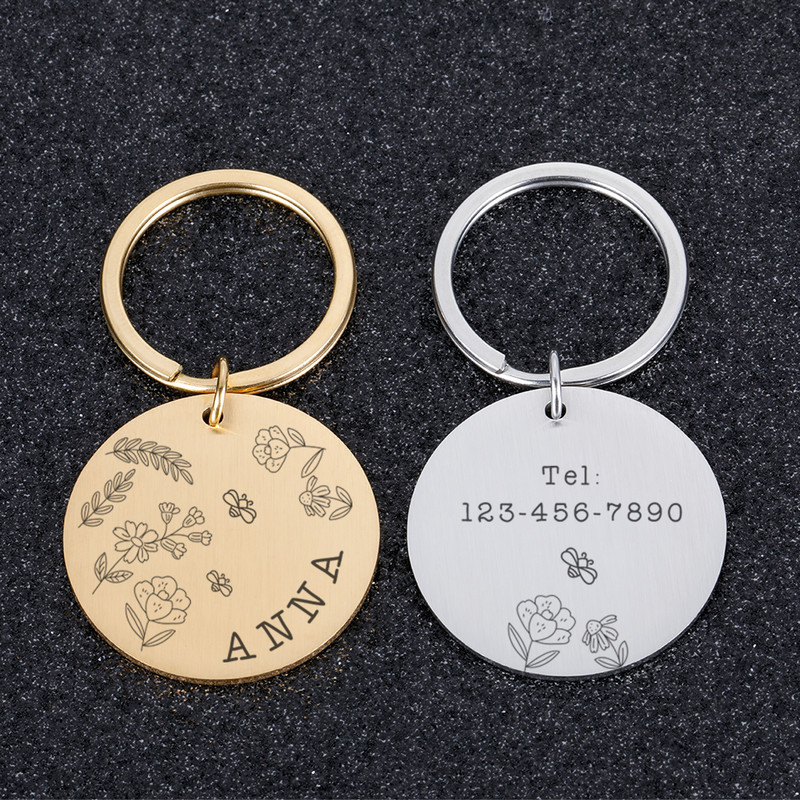 Gravura personalizată Etichete cu nume anti-pierdere pentru animale de companie, pisici, pisici, pisici, cățeluș, gulere din oțel inoxidabil, etichetă, guler pentru câini, pisici, plăcuță de identificare