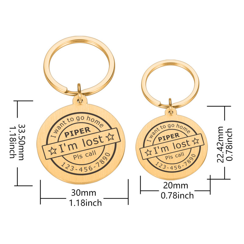 Δωρεάν χαραγμένη ετικέτα ταυτότητας σκύλου κατοικίδιων ζώων Εξατομικευμένη ετικέτα ταυτότητας κουταβιού γάτας Αξεσουάρ για κολάρο κατοικίδιων σκυλιών Προσαρμοσμένα σκυλιά Ετικέτες ονομάτων κατά της απώλειας Κρεμαστό