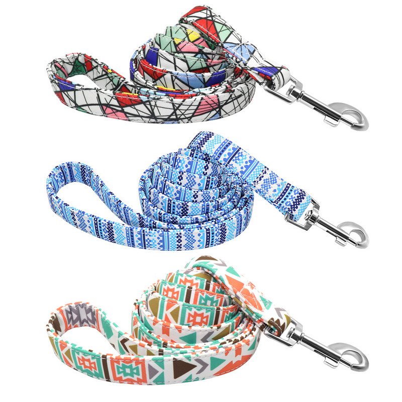 Λουρί σκύλου από νάιλον 150 cm Πολύχρωμο εμπριμέ σχοινί λουριών κατοικίδιων ζώων για μικρομεσαίους σκύλους Μαλακά λουριά για περπάτημα για κατοικίδια Chihuahua Pitbull