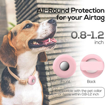 Нашийник за кучета (2 пакета), силиконов калъф за нашийник за домашни любимци за въздушни етикети на Apple, калъф против изгубен въздушен маркер, държач за примка за домашни любимци
