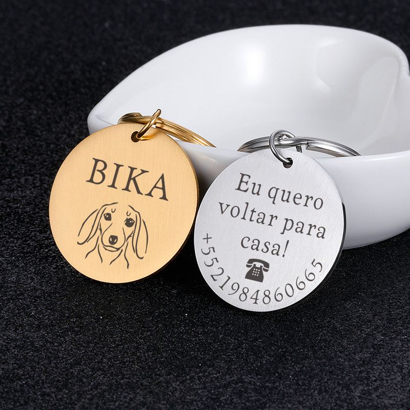 STVK Gulerele personalizate pentru caini anti-pierdut Eticheta de identitate pentru animale de companie Breloc personalizat Gravura personalizata Etichete cu nume de caine