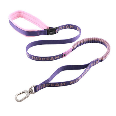 HamshMoc Elastic Bungee Lesă pentru câini, mâini libere, pentru alergare, retractabilă, căptușită, dublu mâner, reglabilă, reflectorizantă, din nailon.