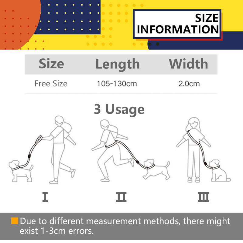 HamshMoc Elastic Bungee Lesă pentru câini, mâini libere, pentru alergare, retractabilă, căptușită, dublu mâner, reglabilă, reflectorizantă, din nailon.