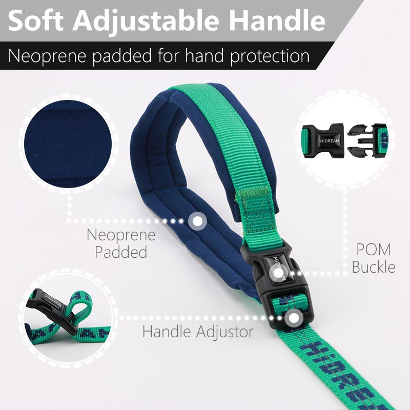 HamshMoc Elastic Bungee Lesă pentru câini, mâini libere, pentru alergare, retractabilă, căptușită, dublu mâner, reglabilă, reflectorizantă, din nailon.
