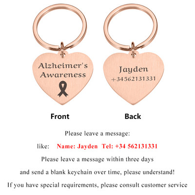 1 buc produse pentru animale de companie Alzheimer pentru pisici lanț de câini colier gravat personalizat animale de companie etichetă de identificare guler jucărie pentru pandantiv