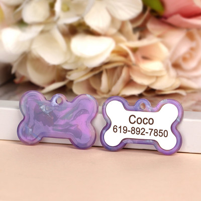 Πολύχρωμο εξατομικευμένο σκυλί με ετικέτα ταυτότητας γάτας Δωρεάν χαραγμένο κολάρο σκύλου Αξεσουάρ κατοικίδιων ζώων Ετικέτες ονομάτων για μενταγιόν για κουτάβια γατάκια Προϊόντα για κατοικίδια